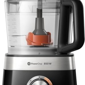 Philips Robot Multifonction Compact - 800W, 29 Fonctions, Bol de 2.1L, Ultra Puissant, Lame en Acier Inoxydable, Noir (HR7510/10)
