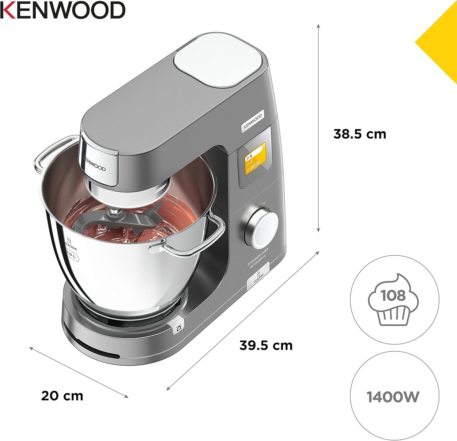 Kenwood Titanium Chef Patissier XL KWL90.034SI : robot puissant avec balance intégrée pour des recettes parfaites – Image 5