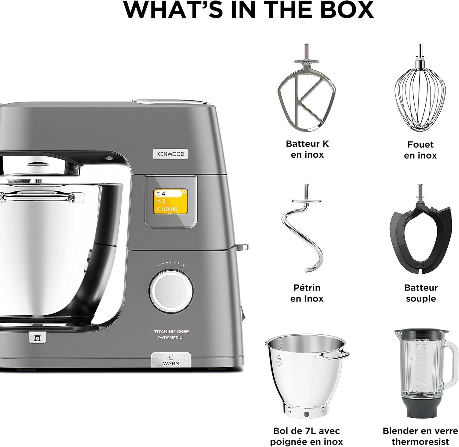 Kenwood Titanium Chef Patissier XL KWL90.034SI : robot puissant avec balance intégrée pour des recettes parfaites – Image 7