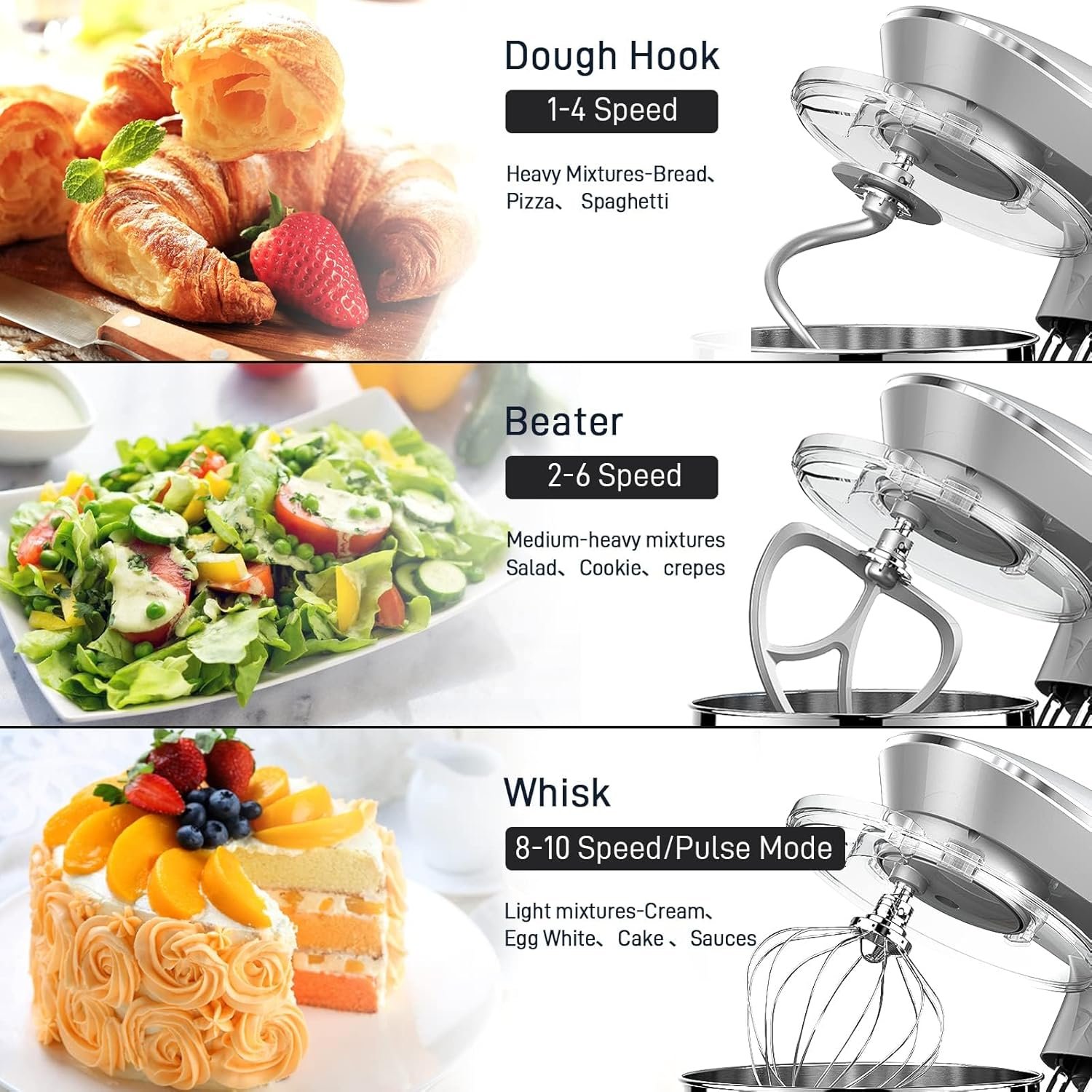 Vezzio Robot Pâtissier 1500W 8.5L : Cuisine rapide et polyvalente – Image 3