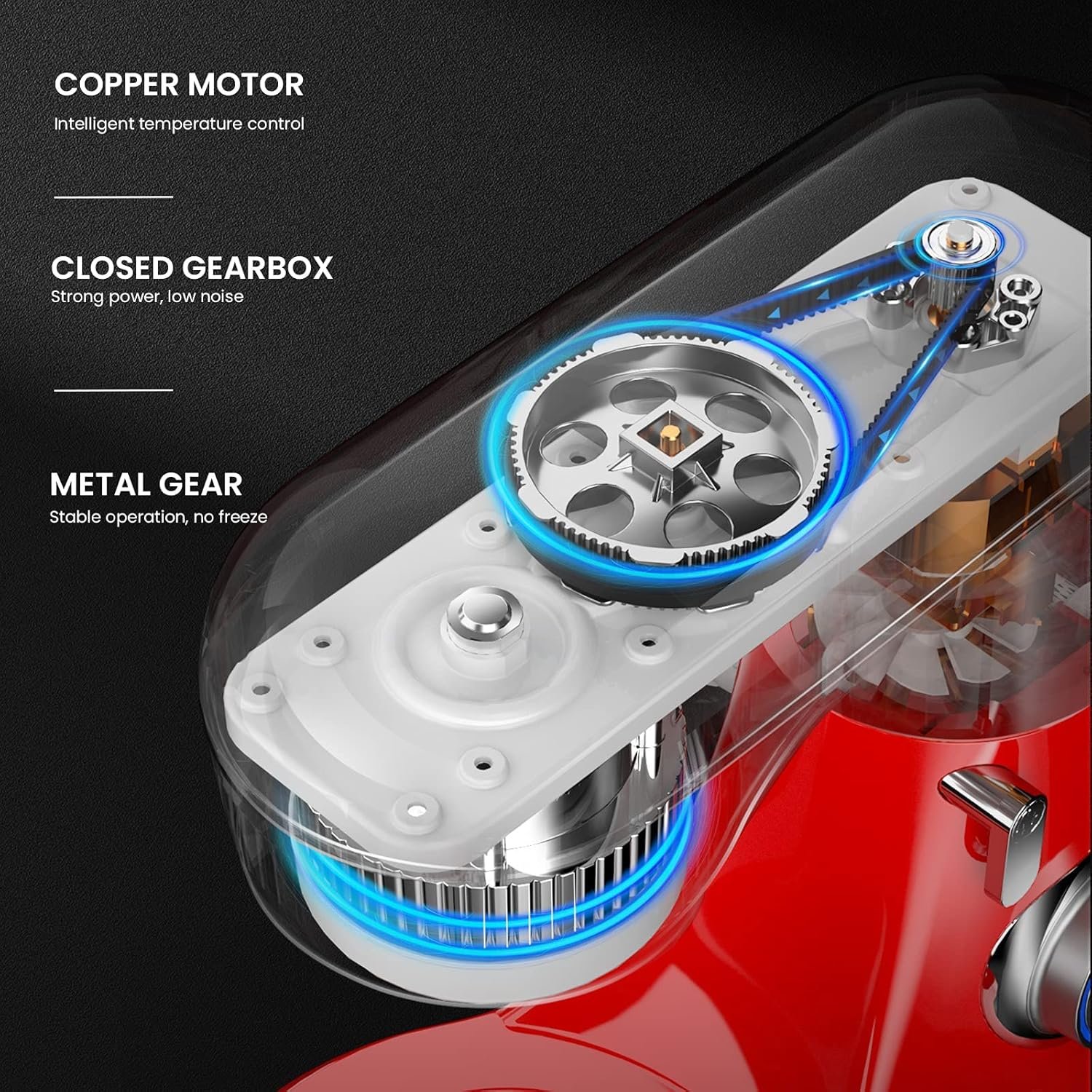 KICHOT 4.5L Robot Pâtissier 1300W, 10 Vitesses : Flexibilité et Efficacité en Cuisine – Image 5