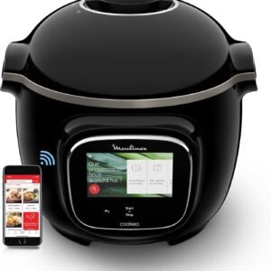 Moulinex Cookeo Touch Wifi Multicuiseur intelligent, Cuve 6 L, Haute pression, Guide pas à pas, 250 recettes intégrées, Application Moulinex CE902800, Noir