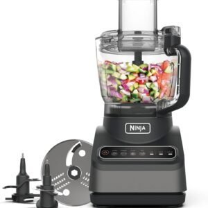 Ninja Robot de cuisine avec 4 programmes automatiques ; hacher, réduire en purée, trancher, mélanger, et 3 vitesses manuelles, bol de 2,1L, 850W, lave-vaisselle, noir BN650EU