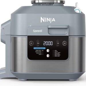 Ninja Speedi 10-en-1 Cuiseur rapide, Air Fryer, Friteuse à air et Multicuiseur, 5.7L, Repas pour 4 en 15 minutes, Vapeur, Gril, Cuire au four, Rôtir, Saisir, Mijoter et plus, Gris Sel de Mer, ON400EU
