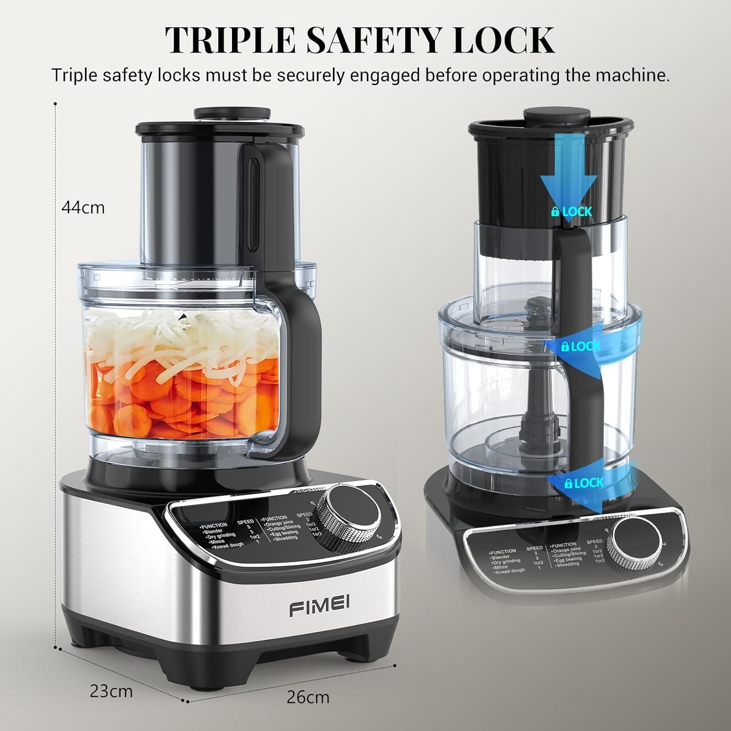 FIMEI Robot culinaire multifonction 1300W : polyvalence et gain de temps en cuisine – Image 2