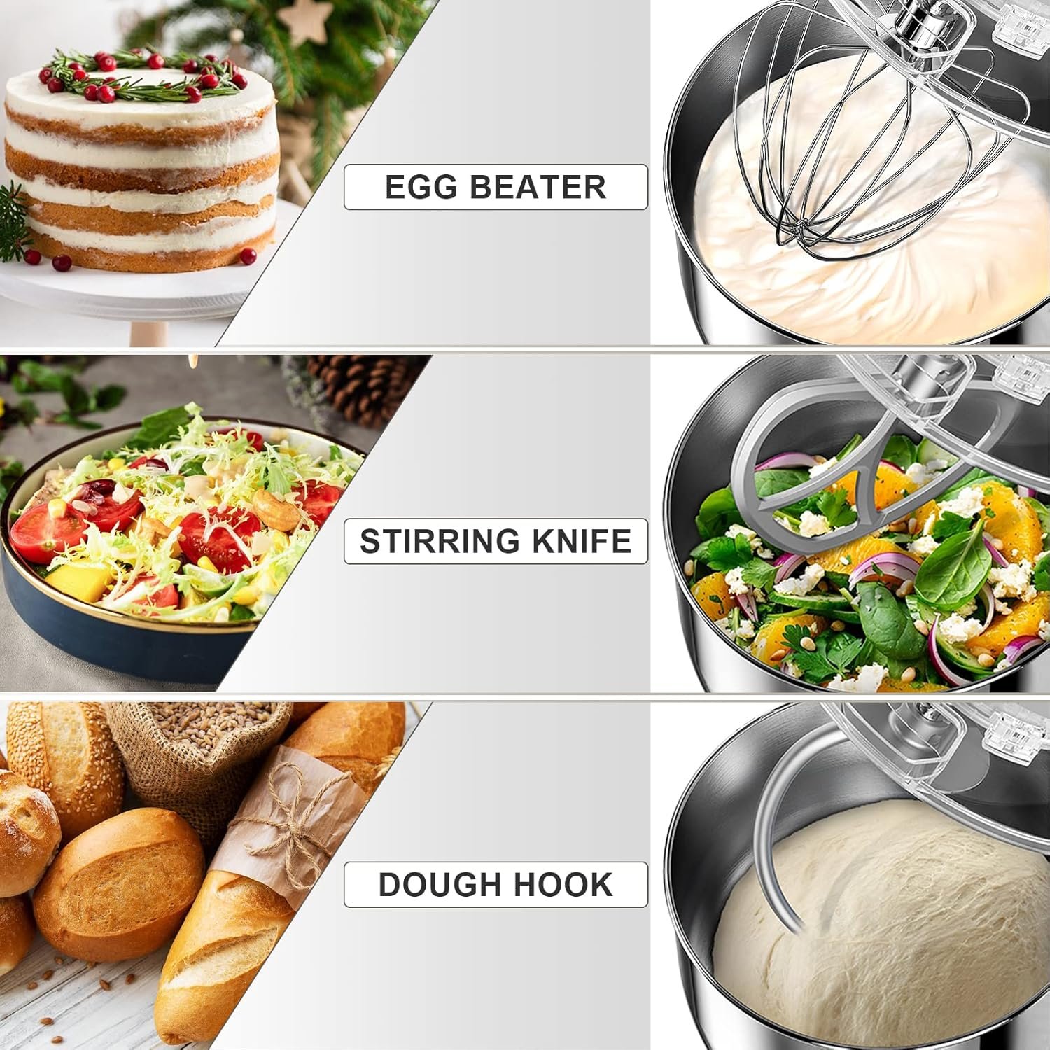 Robot Pâtissier Homlee 1800W - Puissance & Bol XXL pour Pâtisseries